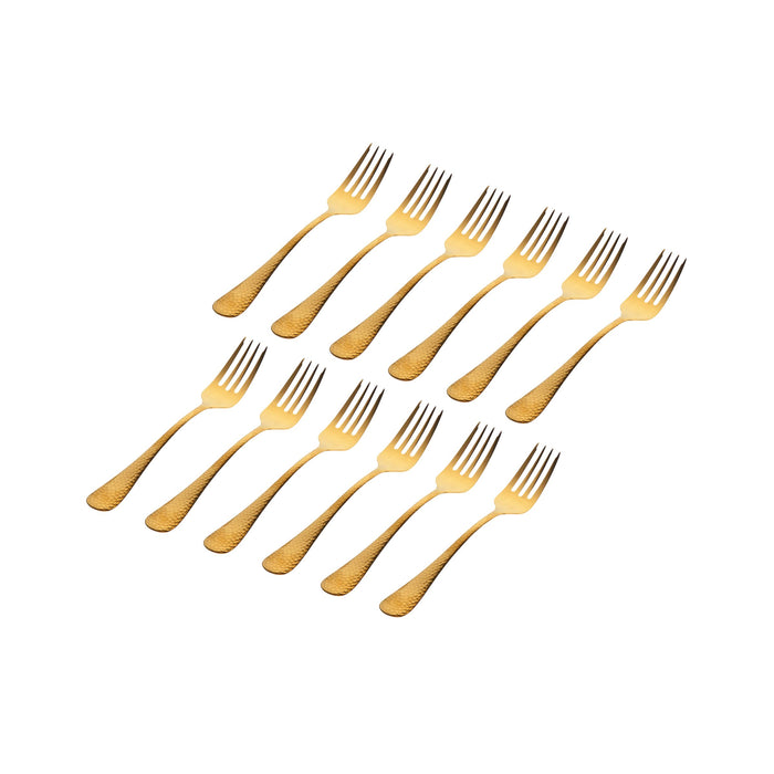 godinger Salem Matte Gold 18/0 Stainless Steel Salad Fork Set of 12