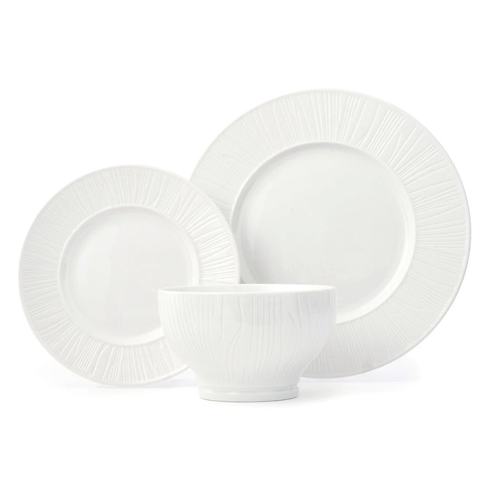godinger Starburst Porcelain 12 Piece Dinnerware Set Service For 4