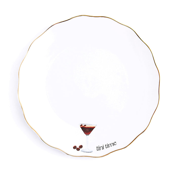 Godinger Tini Time Cocktail Appetizer Plate Set Of 4
