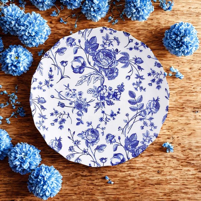 Godinger Vintage Bluetiful Floral Scalloped Dinner Plate