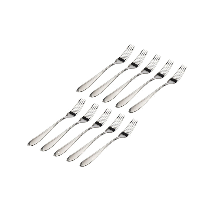 Godinger Wave Sandblasted 18/0 Stainless Steel Salad Fork Set Of 10