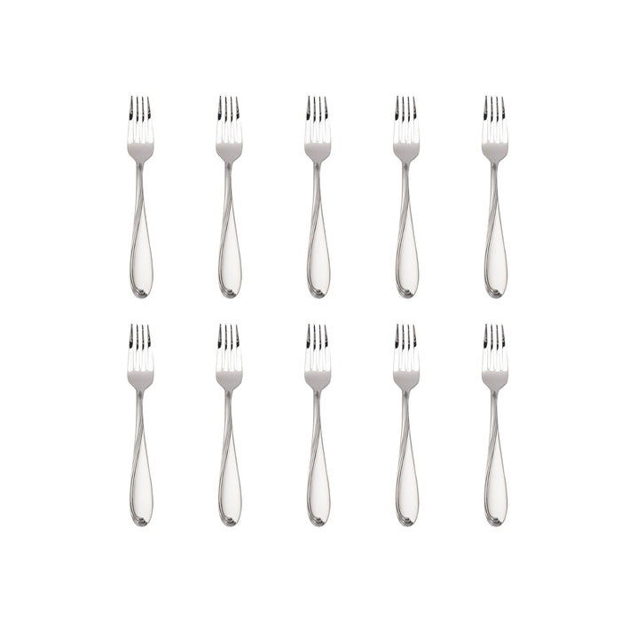 godinger Wave Sandblasted 18/0 Stainless Steel Salad Fork Set of 10