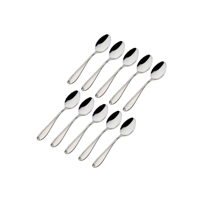 Godinger Wave Sandblasted 18/0 Stainless Steel Teaspoon Set Of 10