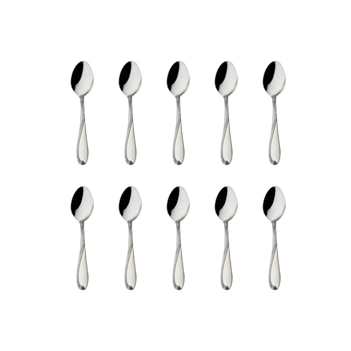Godinger Wave Sandblasted 18/0 Stainless Steel Teaspoon Set Of 10