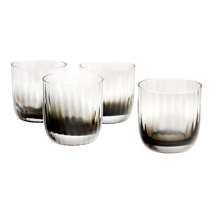 godinger Wren Black Ombre Double Old Fashion Set of 4