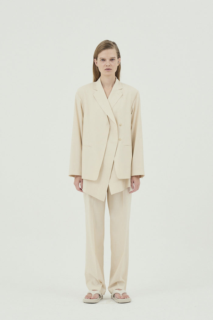 Goen.j Blazer Layered Effect Shirts Vest Jacket BEIGE