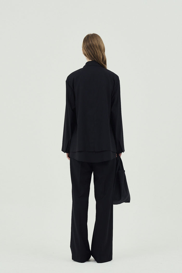 Goen.j Blazer Layered Effect Shirts Vest Jacket BLACK