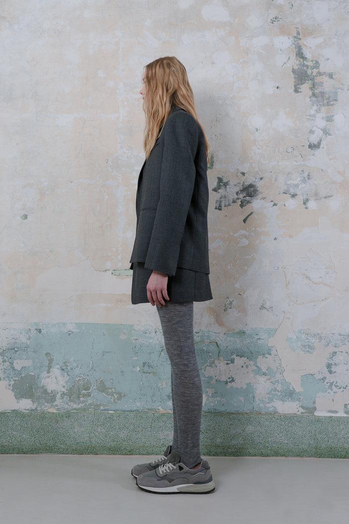 Goen.j Blazer Layered Effect Vest Longline Jacket GREY