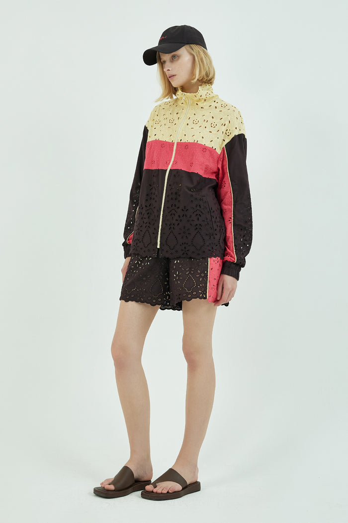 Goen.j Broderie-anglaise Colorblocked Track Jacket MULTICOLOR