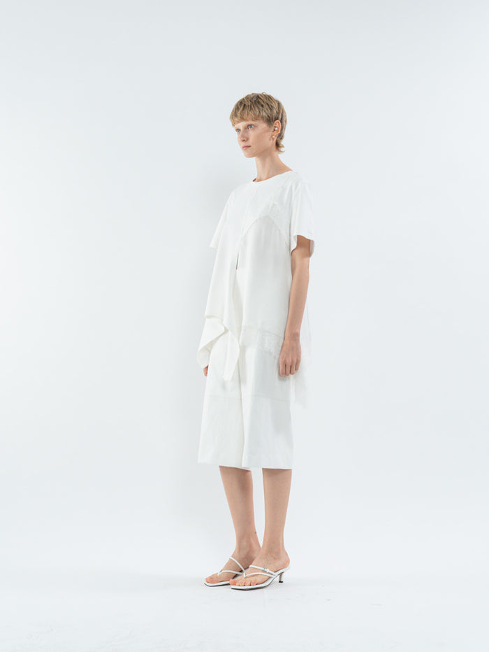 Goen.j Charmeuse Camisole Layered Cotton Jersey Top WHITE