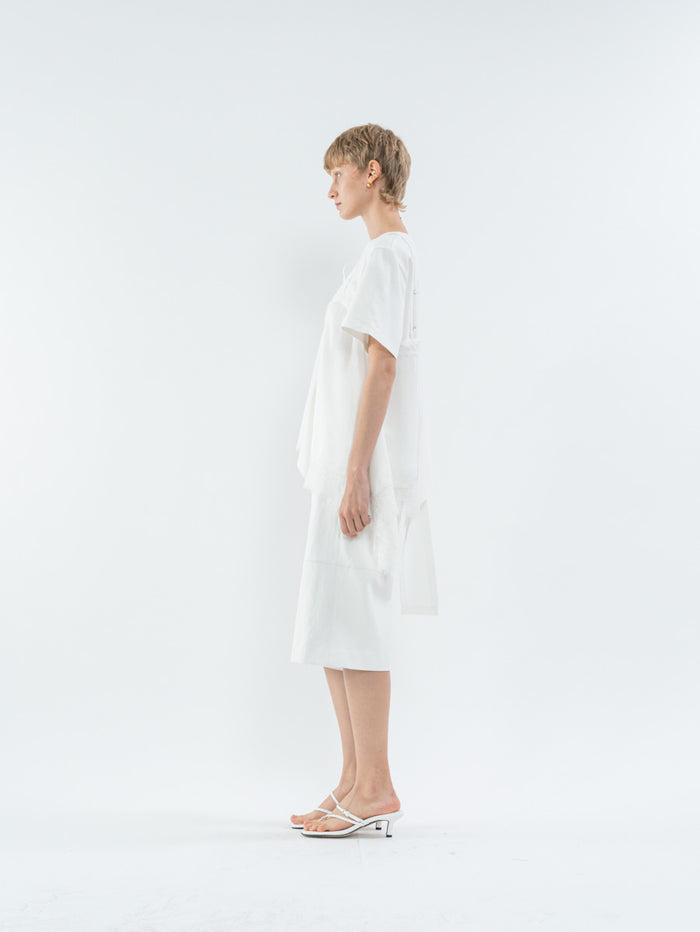 Goen.j Charmeuse Camisole Layered Cotton Jersey Top WHITE