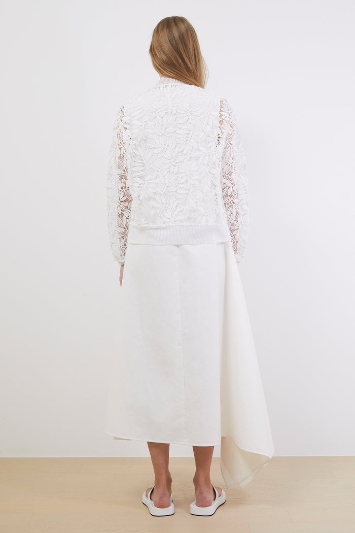 Goen.j Corded Lace Bomber Jacket With Dress Set IVORY