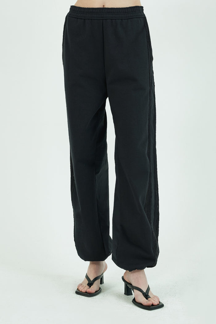 Goen.j Cotton-blend Nylon And Cotton-jersey Double Garment Effect Lounge Pants BLACK