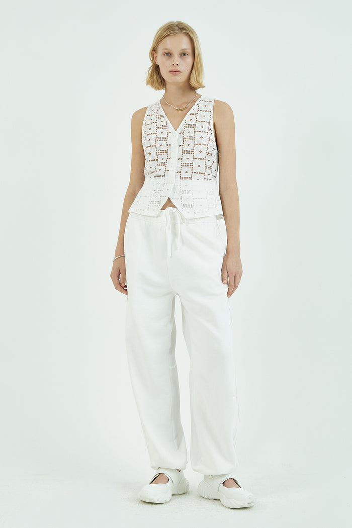 Goen.j Cotton-blend Nylon And Cotton-jersey Double Garment Effect Lounge Pants IVORY