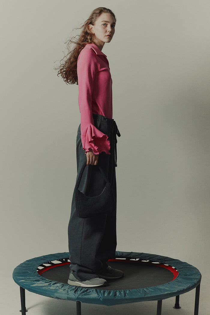 Goen.j Denim And Cotton-jersey Double Garment Effect Straight-leg Pants GREY