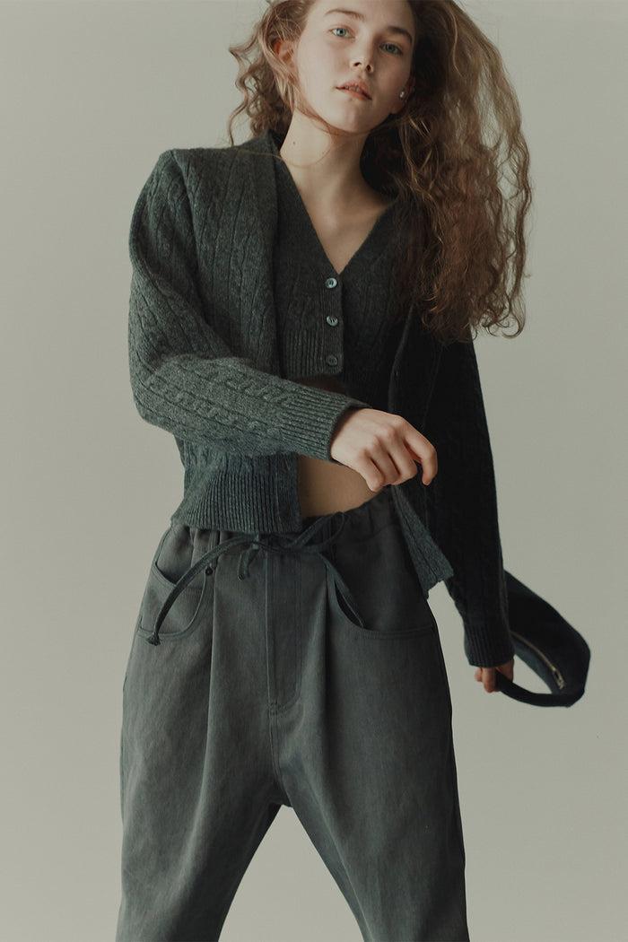 Goen.j Denim And Cotton-jersey Double Garment Effect Straight-leg Pants GREY