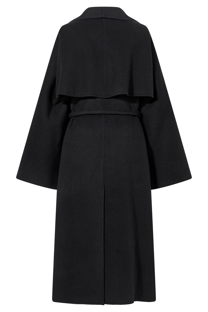 Goen.j Double-faced Wool And Cashmere-blend Cape Coat BLACK