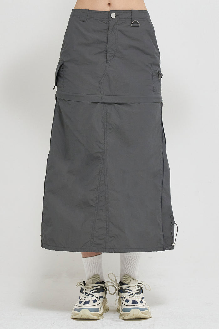 Goen.j 3-way Low-waist Cargo Skirt GREY