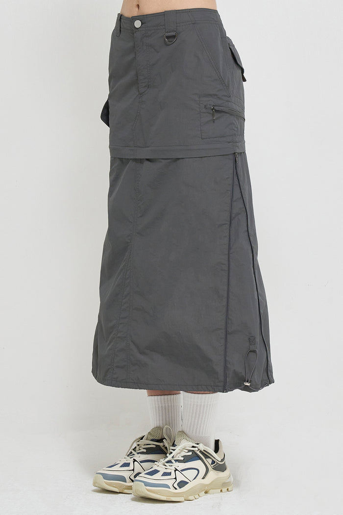 Goen.j 3-way Low-waist Cargo Skirt GREY