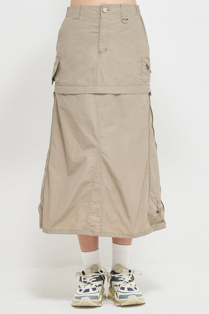 Goen.j 3-way Low-waist Cargo Skirt KHAKI