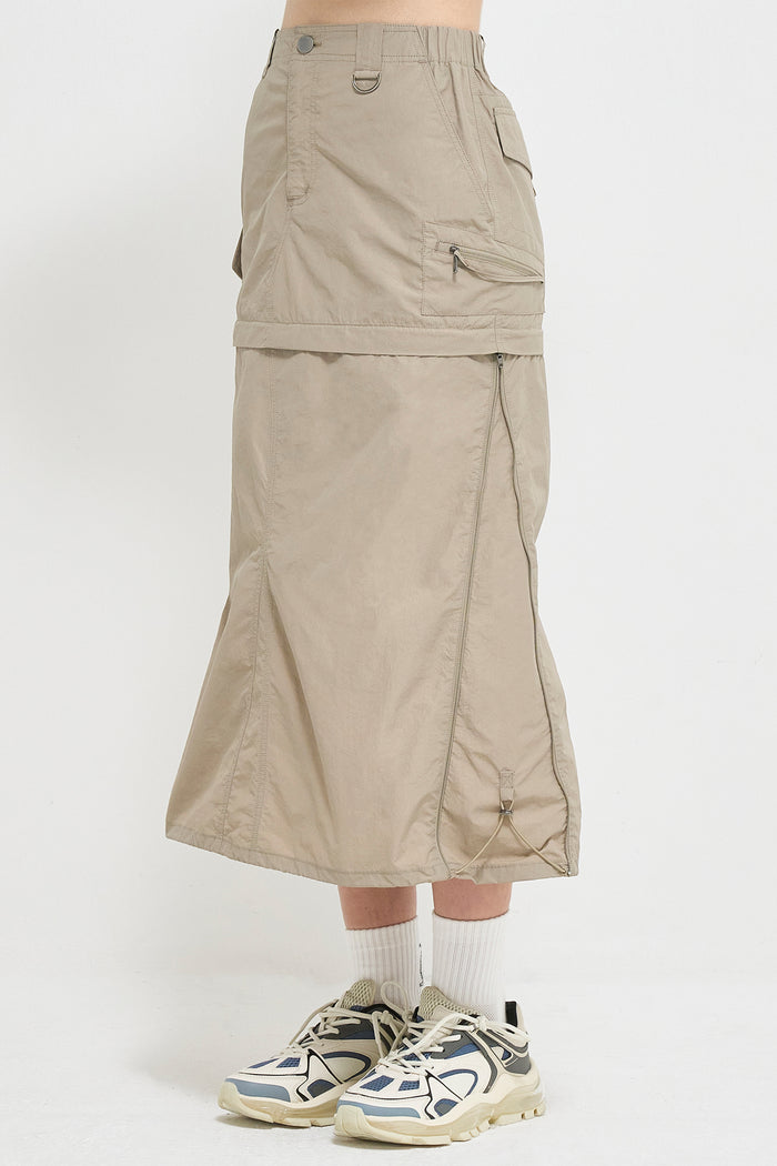 Goen.j 3-way Low-waist Cargo Skirt KHAKI