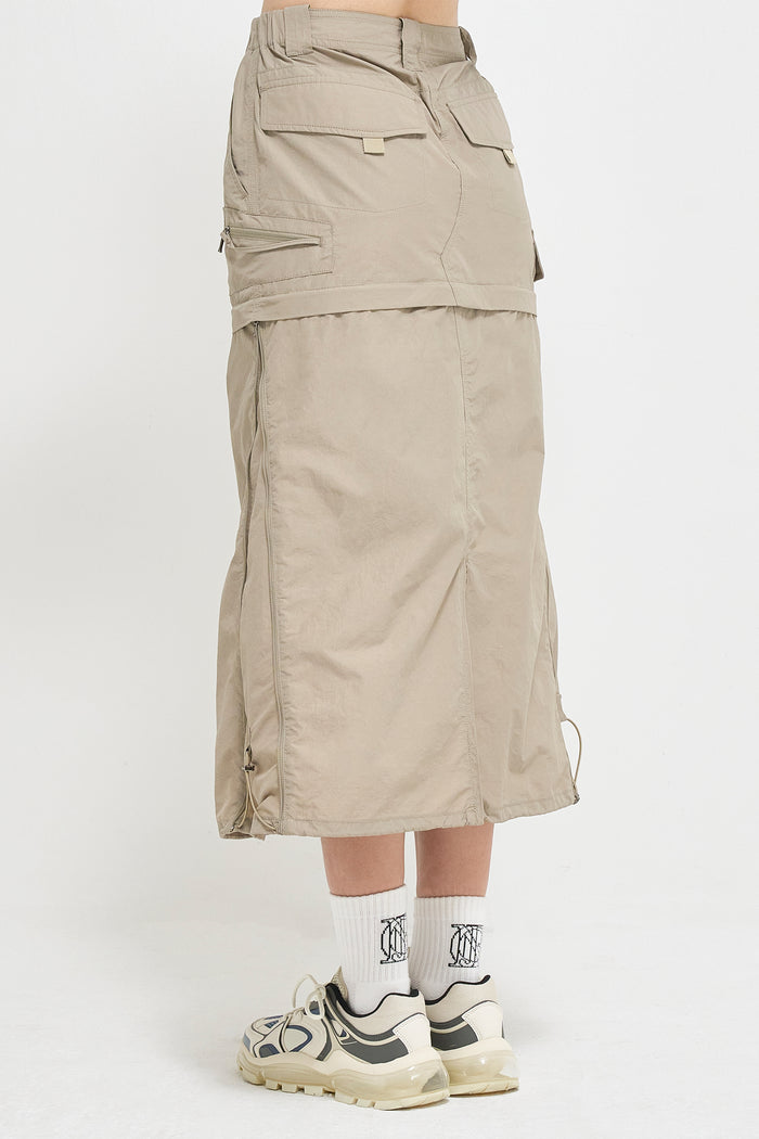 Goen.j 3-way Low-waist Cargo Skirt KHAKI