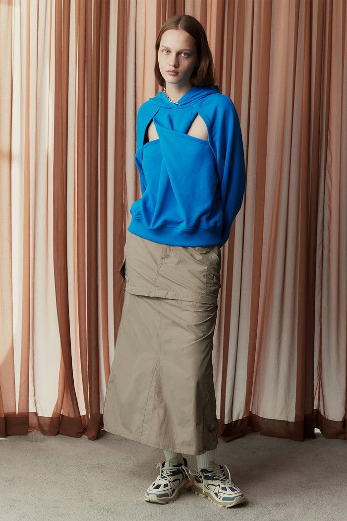 goen.j 3-way Low-waist cargo skirt KHAKI