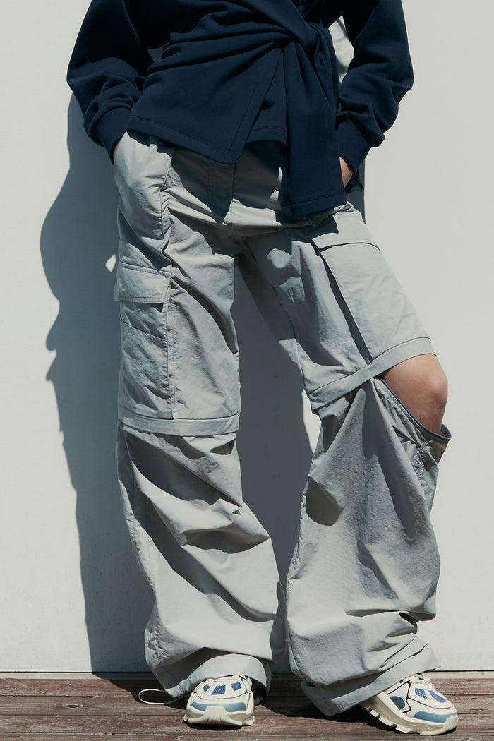 goen.j 3-way nylon cargo pants GREY