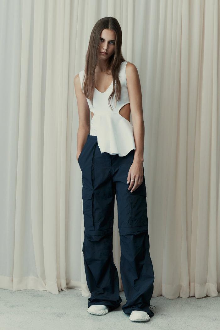 goen.j 3-way nylon cargo pants NAVY