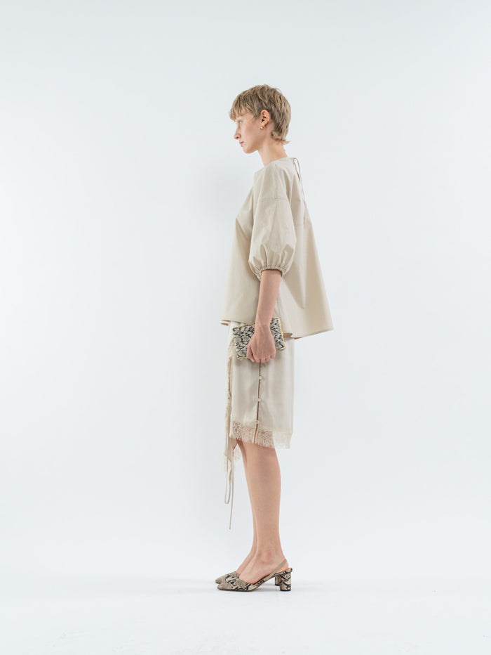 Goen.j Balloon-Sleeve Top BEIGE