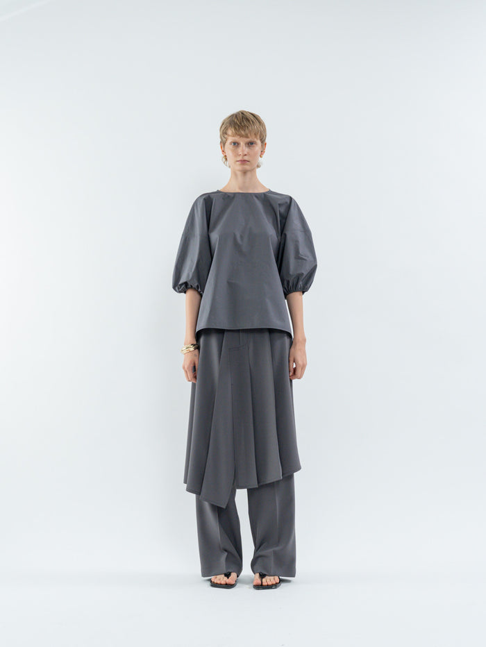 Goen.j Balloon-Sleeve Top CHARCOAL