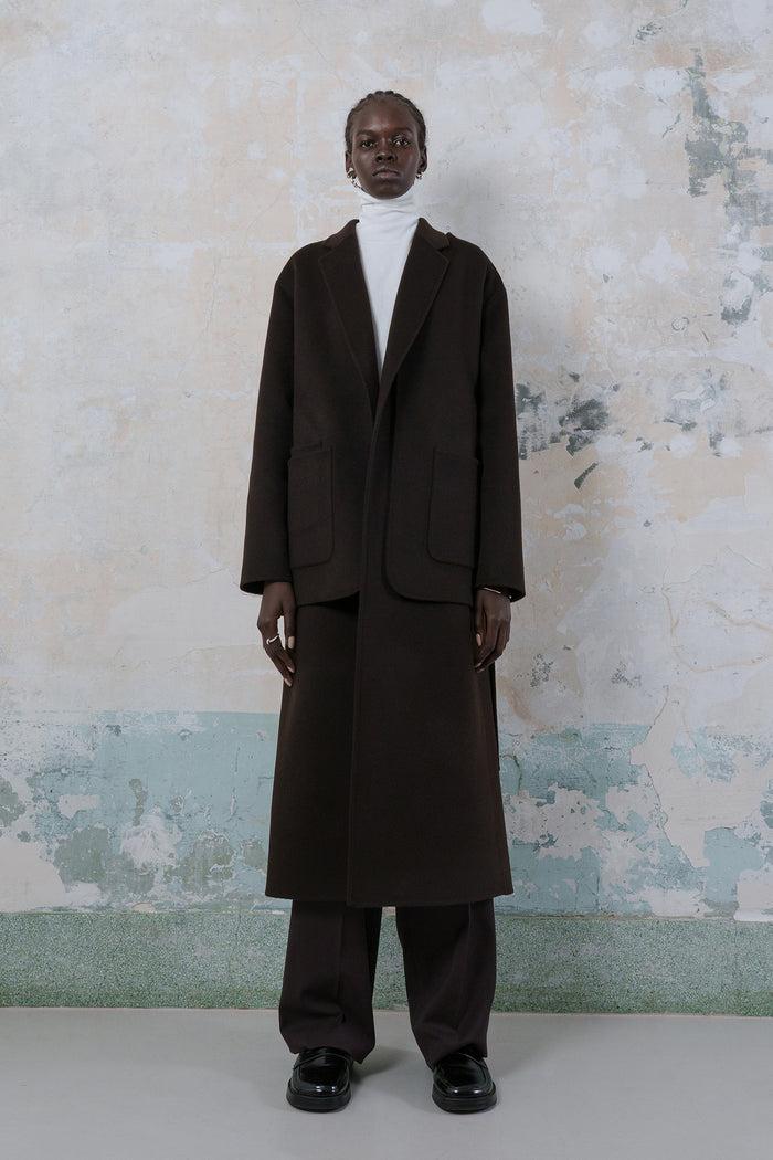 Goen.j Blazer Layered Vest Coat DARK BROWN