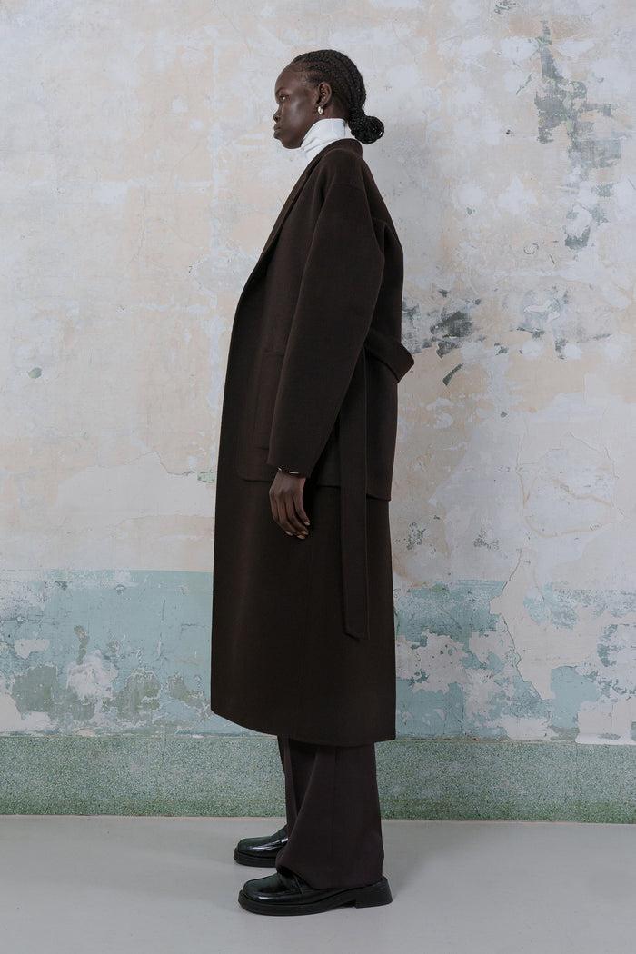 Goen.j Blazer Layered Vest Coat DARK BROWN