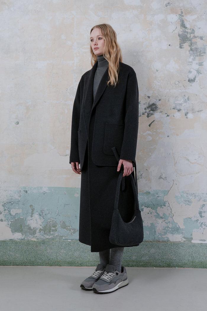Goen.j Blazer Layered Vest Coat DARK GREY