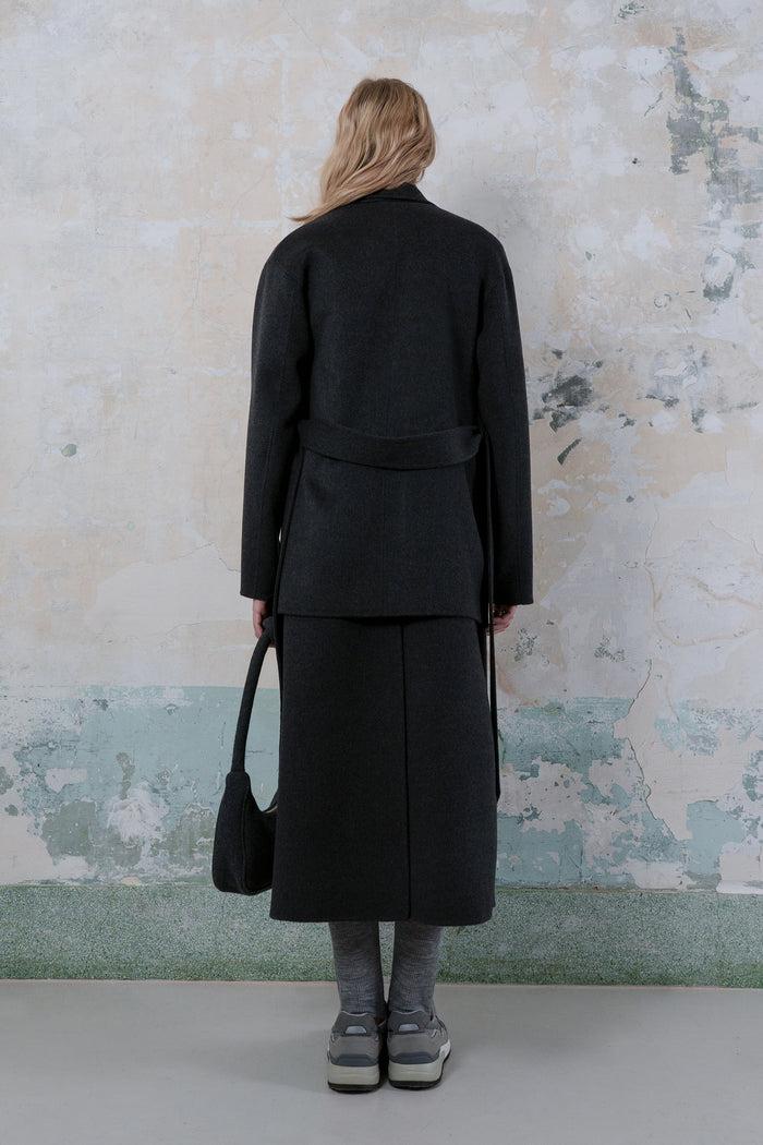 Goen.j Blazer Layered Vest Coat DARK GREY