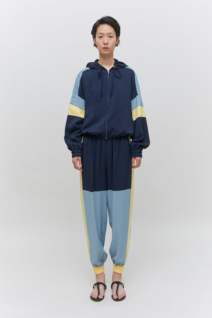 Goen.j Color Blocked Hooded Track Jumper