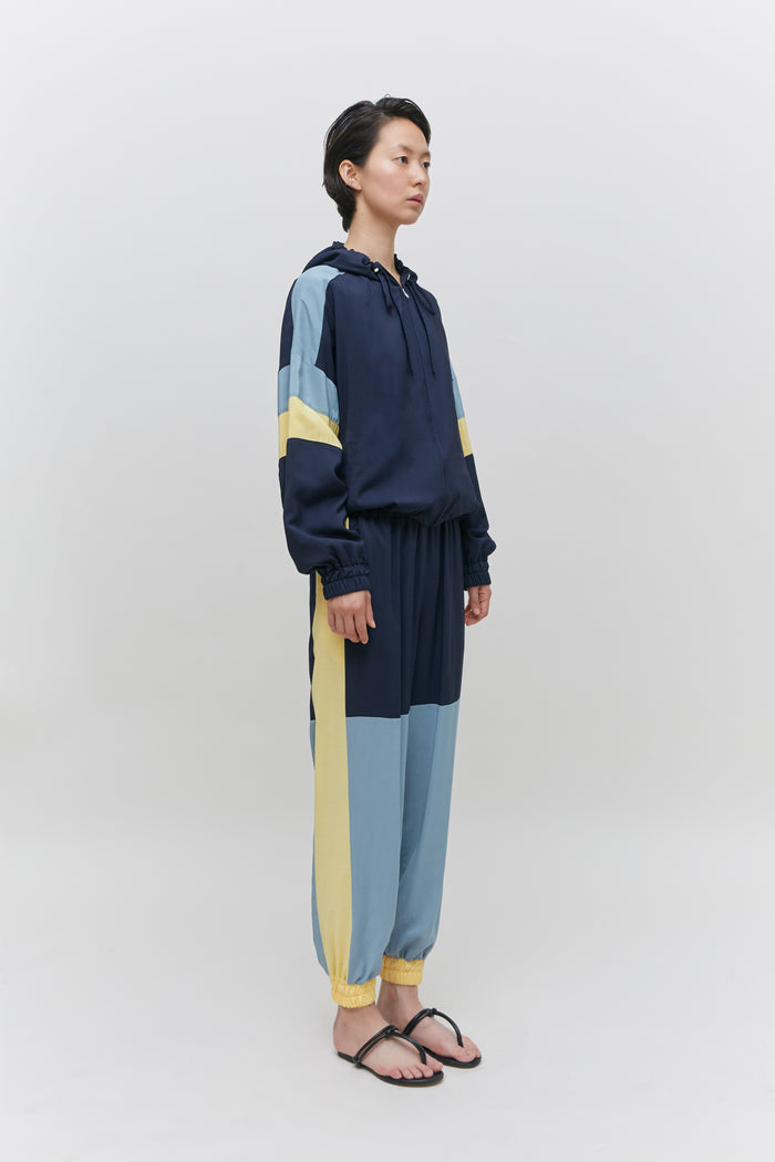 Goen.j Color Blocked Hooded Track Jumper