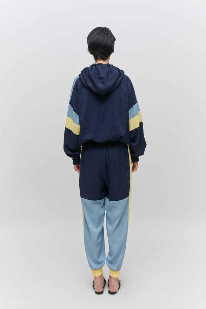Goen.j Color Blocked Hooded Track Jumper