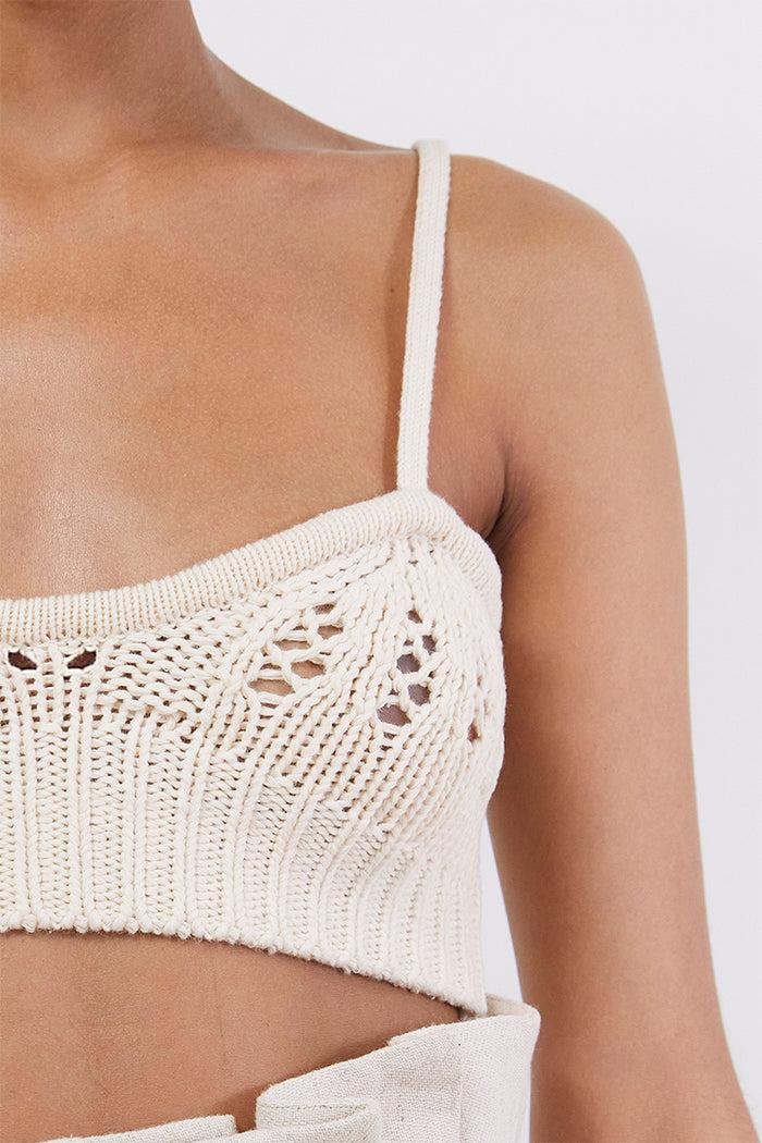 Goen.j Crochet Knit Bra NATURAL BEIGE