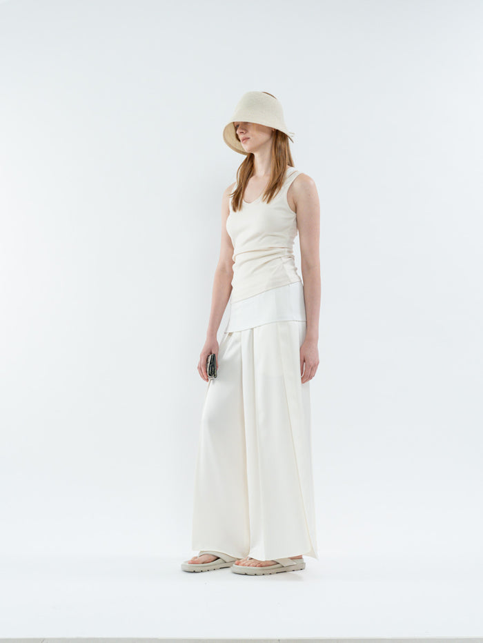 Goen.j Dual-Layer Sleeveless Top IVORY/CREAM