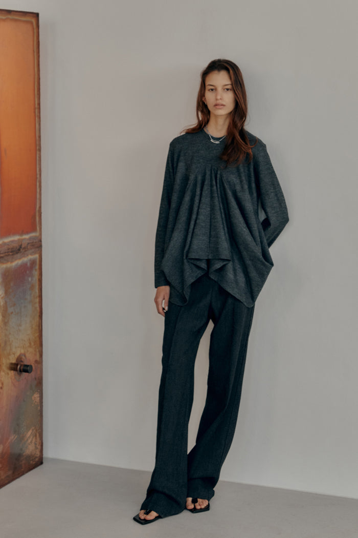 goen.j Frayed edge detail wool trousers