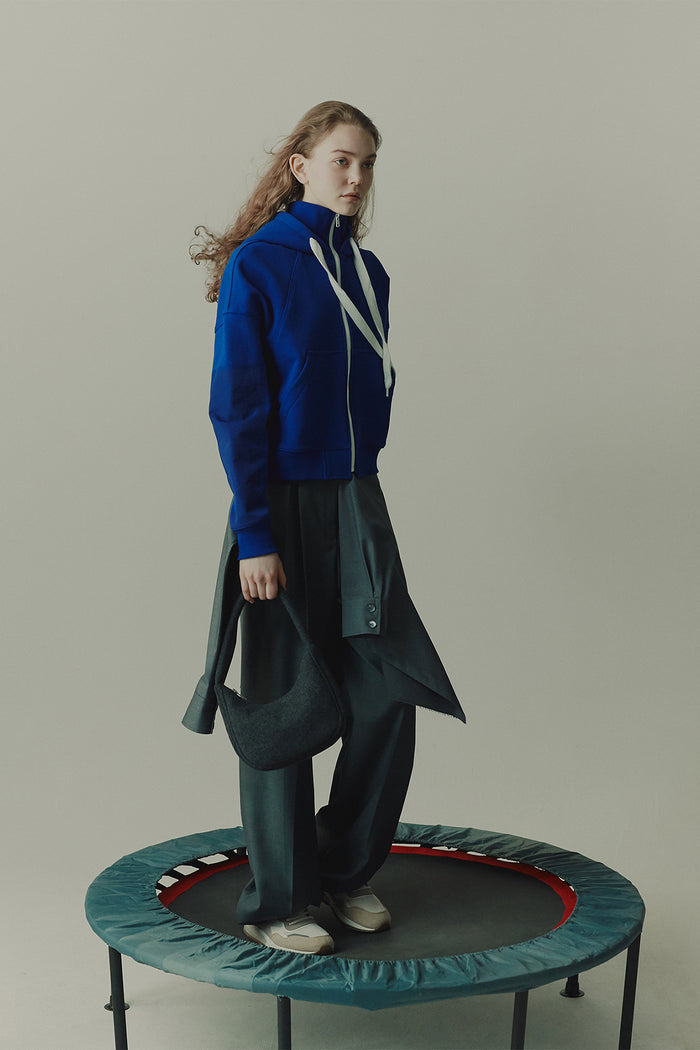 Goen.j Hooded High-neck Track Jacket BLUE