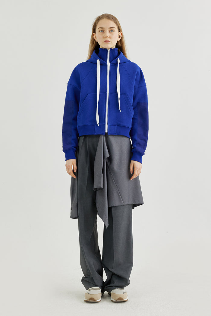 Goen.j Hooded High-neck Track Jacket BLUE