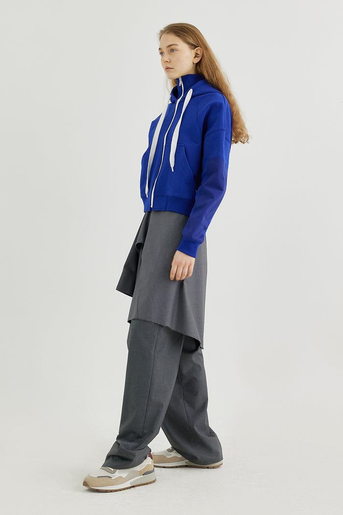 Goen.j Hooded High-neck Track Jacket BLUE