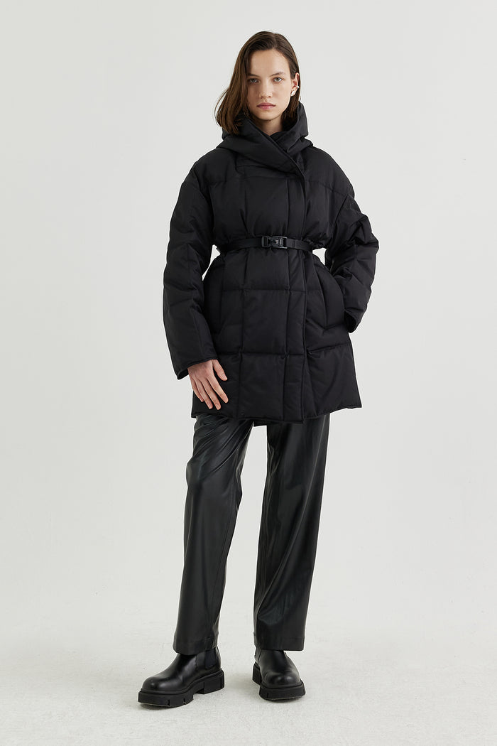 Goen.j Hooded Quilted-shell Down Coat BLACK