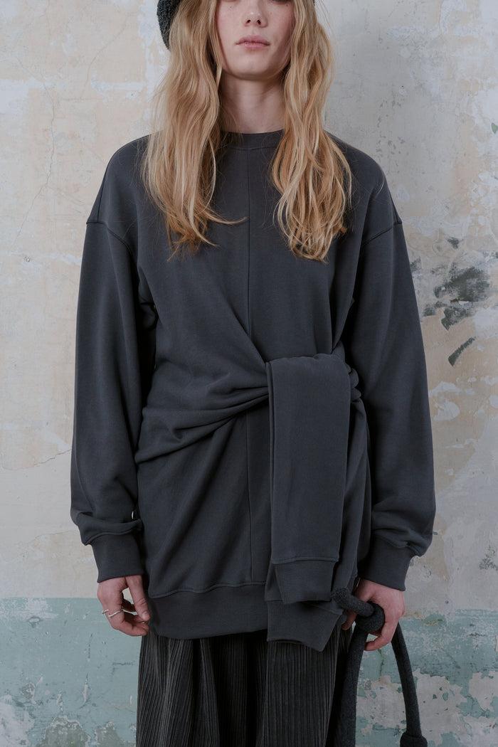 Goen.j Knotted Detail Sweatshirt CHARCOAL