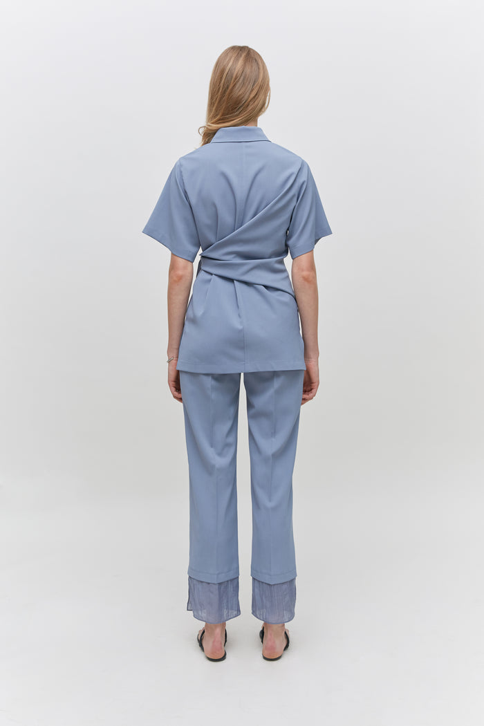 Goen.j Knotted Detailed Shirt Top BLUE