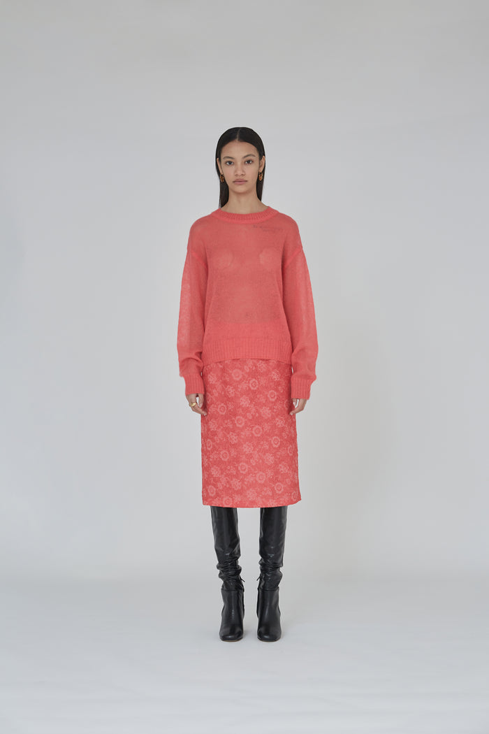 Goen.j Lightweight Round Neck Sweater BLUE