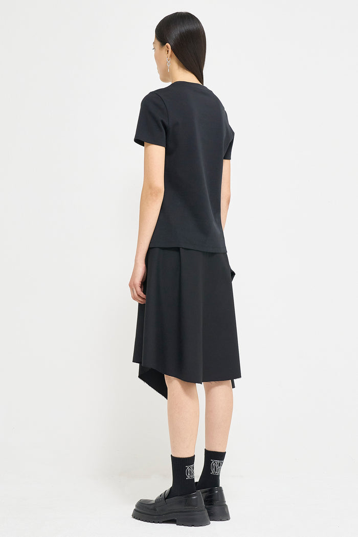 Goen.j Logo-patches Cotton-jersey Top BLACK