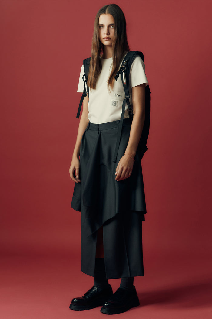 Goen.j Logo-patches Cotton-jersey Top WHITE